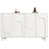 Buffet en mdf avec 4 portes,pieds en pin et anti-basculement,120x35x buffet blanc