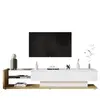 Meuble tv avec 2 tiroirs et 2 niches blanc