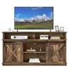 MERAX Meuble tv avec 2 portes + 4 niches marron meuble tv marron