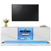 Meuble tv l.160 cm led avec 2 portes et 3 niches en blanc