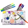 eatsleepdoodle Trousse à Colorier Exploration Spatiale - Coloriage Ludique pour Tout Savoir sur les Planètes, les Fusées, les Astronautes et la Lune, Feutres Textiles Lavables Inclus