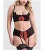 Lovehoney Lingerie Ensemble 2 pièces ouvert Dark Paradise rouge & noir M