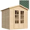 Cabane en bois avec plancher, avec bardeaux bitumineux couleur l233xP222xH233cm - TIMBELA M351FB+H351FBGREEN
