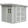 TIMBELA Abri de jardin qualité premium 5,9 m² - h231x248x294 cm - gris