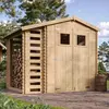 Abri de jardin en bois et range bûches extérieur - i206xl272xh218 cm3,53 + 0,97 m2 - timbela m386