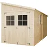 Timbela - Abri de Jardin en Bois 8 m² - extérieur H244 x 416 x 218 cm ...