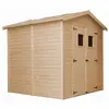 TIMBELA M351 Abri de Jardin en Bois Naturel - H228x222x233 cm / 4,2 m²