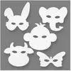 Creativ Company Creotime masques d'animaux blanc h : 13-24 cm l : 20-28 cm 16 pièces