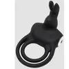Happy Rabbit Anneau Vibrant Rechargeable Noir 1pc