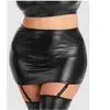 Lovehoney Lingerie Mini-Jupe avec Porte-Jarretelles Fierce Wetlook Noir GT