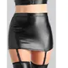 Lovehoney Lingerie Mini-Jupe avec Porte-Jarretelles Fierce Wetlook Noir