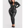 Lovehoney Lingerie Combinaison zip Fierce wetlook noir GT