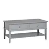 Dorel Home Table basse avec 2 tiroirs en mélaminé gris