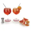 VINOLEM Set verres à pied cocktail + 2 pailles + doseur