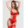 Lovehoney Lingerie Body Ouvert Porte-Jarretelles Seduce Me Rouge