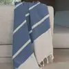 Febronie Plaid coton bleu marine 130x170