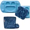 Assiette Easymat + Sac Isotherme Fleur De Jardin Bleu Multi-coloured