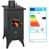 Poêle à bois Prity Mini SP   52 kW Noir Graphite Classe A Design Compa...