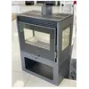 Poêle Prity PM3-TV 13 kW - Vue frontale & 2 côtés - EEK A+