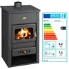 Prity - Thermopoêle à bois K2 cp W10   13,3 kW, Noir Graphite, Plaque ...