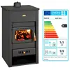 Thermopoêle à bois Prity K2 CP W13   13 kW Noir Graphite Plaque supéri...
