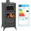 Poêle à bois avec four PRITY FM E   121 kW Noir Graphite Classe A Four...