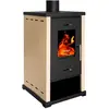 Prometey - Poêle à Bois Eco Mini   6,4 kW Peint en Ivoire, Compact et ...