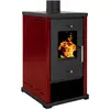 Prometey - Poêle à Bois Eco Mini   6,4 kW Peint Bordeaux, Compact et E...
