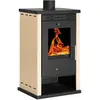 Prometey - Poêle à Bois Eco 3   8,5 kW Panneaux Latéraux Ivoire et Per...