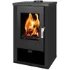 Poêle à bois Verso Theia - 9 kW Panneaux latéraux noirs et design cont...