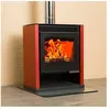 V05 - Poêle à bois Rubin Lux   13 kW avec panneaux latéraux peints en ...