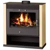 V05 - Poêle à bois Rubin   13 kW avec panneaux latéraux peints ivoire ...
