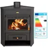 Prity - Thermopoêle à bois d'angle am W12   13,5 kW, Noir Graphite, Cl...
