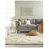 Floorita Tapis géométrique design en laine beige 120x170