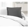 LOVELY HOME Lot de 2 Taies d'Oreillers 100% coton 63x63 cm gris foncé