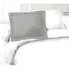 LOVELY HOME Lot de 2 Taies d'Oreillers 100% coton 50x70 cm gris clair