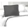 LOVELY HOME Lot de 2 Taies d'Oreillers 100% coton 50x70 cm gris foncé