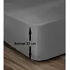 Drap Housse 100% Coton 160x200cm - Bonnet 35cm - Gris fonce