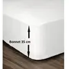 LOVELY HOME Drap Housse 100% Coton 160x200cm - Bonnet 35cm - Blanc
