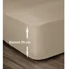 LOVELY HOME Drap Housse 100% Coton 180x200cm - Bonnet 35cm - Beige