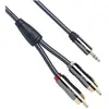 QED Câble de Modulation Jack 3,5mm vers 2 RCA Mâle de 3m Performance J2P