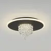 Searchlight Plafonnier LED Deluge, noir, Ø 32 cm, métal/acrylique
