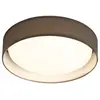 Searchlight Plafonnier LED Gianna, gris/blanc, textile, Ø 50 cm