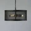 Fishnet - Suspension cylindrique à 3 ampoules en maille noire mate, E27 - Searchlight