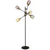 Searchlight ARMSTRONG Lampadaire à 6 flammes noir et laiton