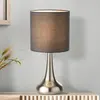 Searchlight Lampe à poser Neraiah, gris/argent, textile, 34 cm, à inte...