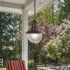 SEARCHLIGHT Suspension d'extérieur station 1 ampoule - brun rustique avec verre transparent