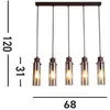 Searchlight Suspension Sweden II, à 5 lampes, longue, acier, verre, E2...