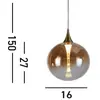 Searchlight Suspension LED Alchemy, à 1 lampe, noir, ambre, verre