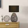 Searchlight Lampe de table Devon, noir/gris fumée Hauteur 44,5 cm Text...